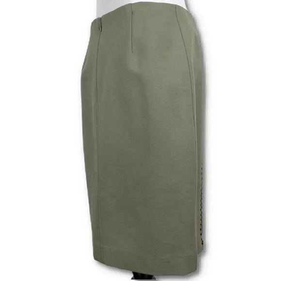 Carlisle womens skirt size 6 army green studded zippered pencil - Picture 3 of 12